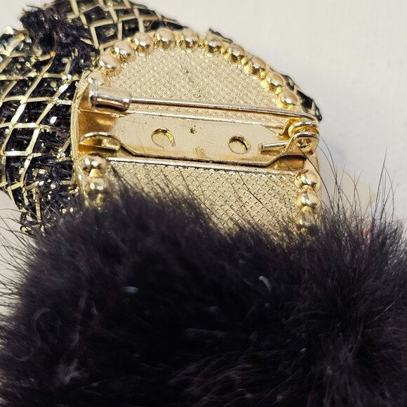 Porcelain Vintage Women Face Brooch Fancy Fashionista Unmarked Pin - Picture 3 of 10